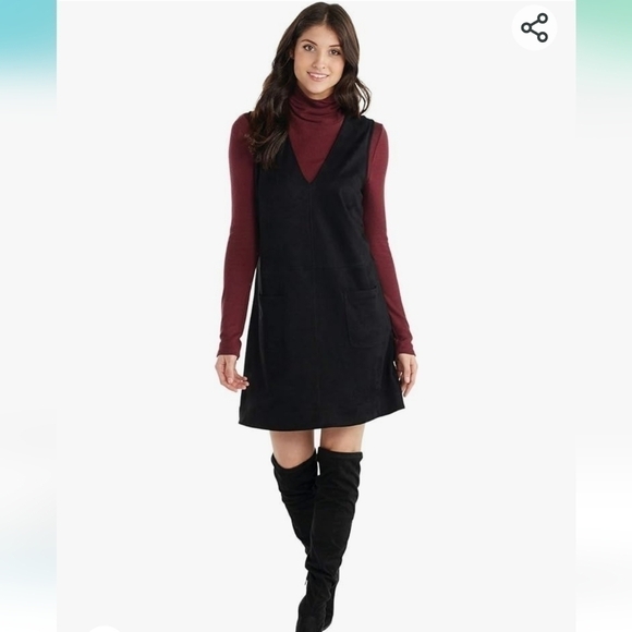 MUD PIE WILDER SUEDE DRESS IN BLACK, SZ MEDIUM - Picture 5 of 15
